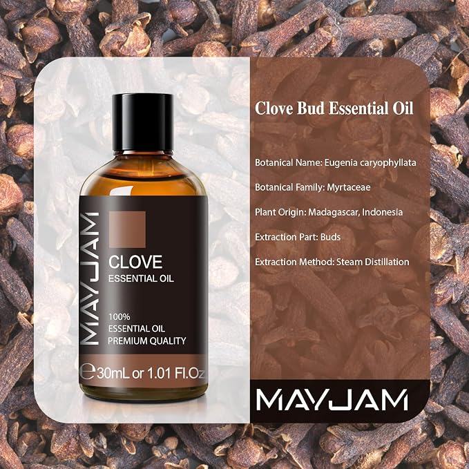 MAYJAM Clove Bud Essential Oil, Premium Pure Essential Oils, 1.01FL.OZ Clove - Image 2