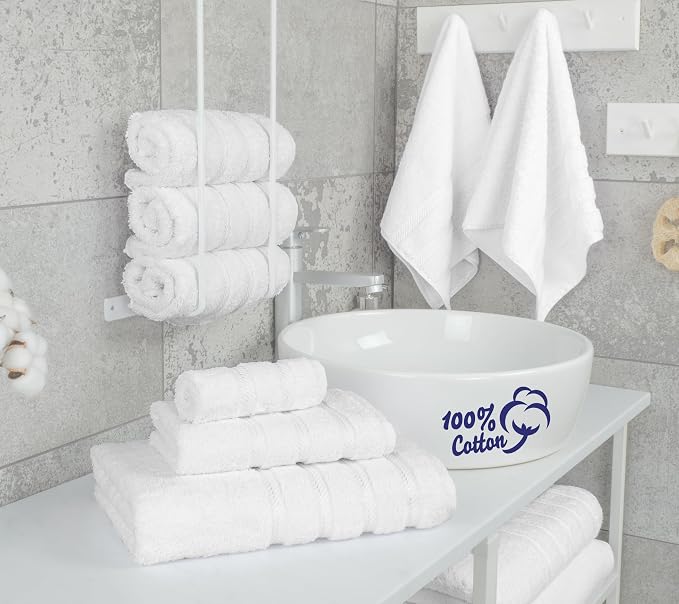 American Soft Linen Luxury 6 Piece Towel Set, 2 Bath Towels 2 Hand Towel 2 - Image 2