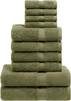 Superior Egyptian Cotton Pile 10 Piece Towel Set, Includes 2 Bath, 4 Hand by SUPERIOR
