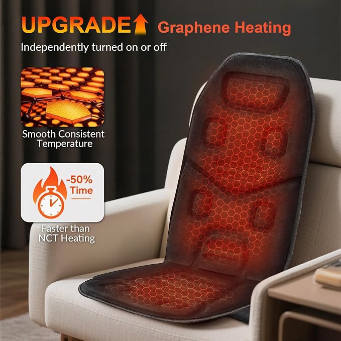 COMFIER Back Massager for Chair – Upgraded Vibration Chair Massager, Deep - Image 4