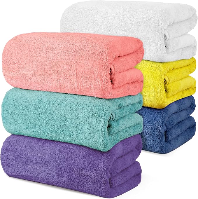 VitalCozy Set of 6 Large Bath Towels by VitalCozy