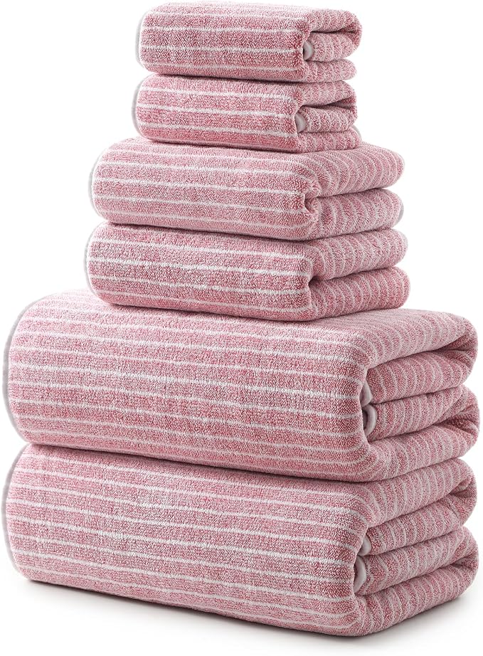 REDKISS Ultra Soft Bath Towels Set of 6 Large 35"x70" | 100% Microfiber by REDKISSOnline