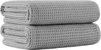 MICROFI New Microfiber Waffle Bath Towels, 2 Pieces, Fast Drying, Lint Free 430 by Unknown