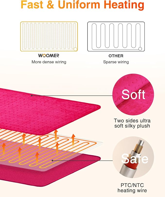 WOOMER Extra Large Heating Pad, Heat Pad - Image 3