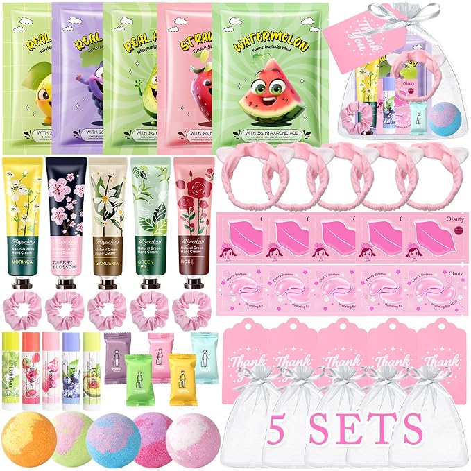 55PCS Spa Party Supplies for Girls, Spa Party Favors Face Masks, Hand Cream by Sulily