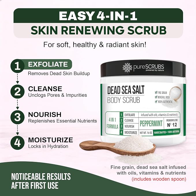 pureSCRUBS Premium Body Scrub for Strawberry Legs, Keratosis Pilaris & Ingrown - Image 3