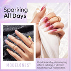 modelones Glitter Gel Nail Polish Top Coat, Rainbow Confetti Gel Top Coat - Image 4