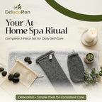 Body Exfoliator Set – Back Scrubber Strap & Exfoliating Glove, 3 Piece Shower - Image 6