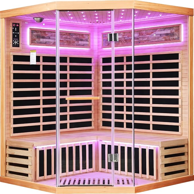 OUTEXER Sauna Corner Saunas for 4-5 Person 240V Home Indoor Canadian Hemlock by OUTEXER