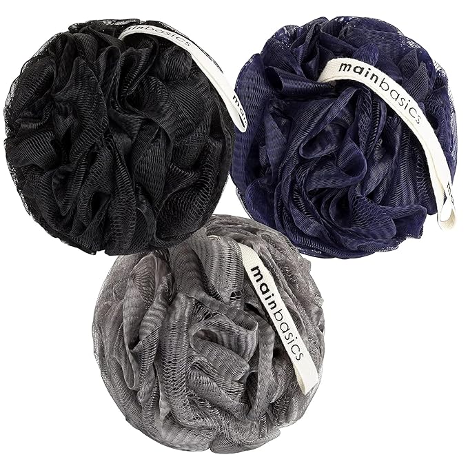 MainBasics Bath Shower Loofah Sponge Pouf Body Scrubber Exfoliator Body Wash by MainBasics