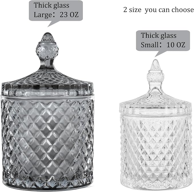 rejomiik 2 Pack Qtip Holder Glass Apothecary Jars - Image 3