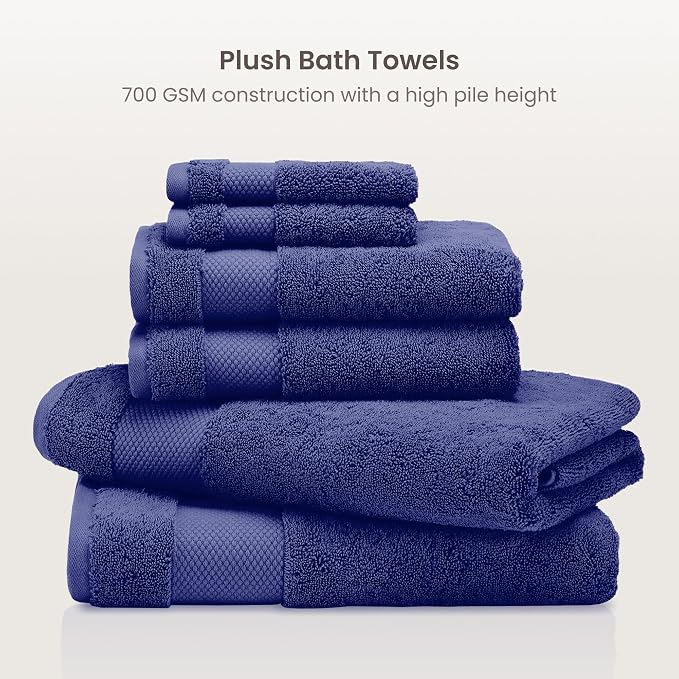 BIOWEAVES 100% Organic Cotton Bath Towel Set | 700 GSM Plush 6-Piece Premium - Image 2