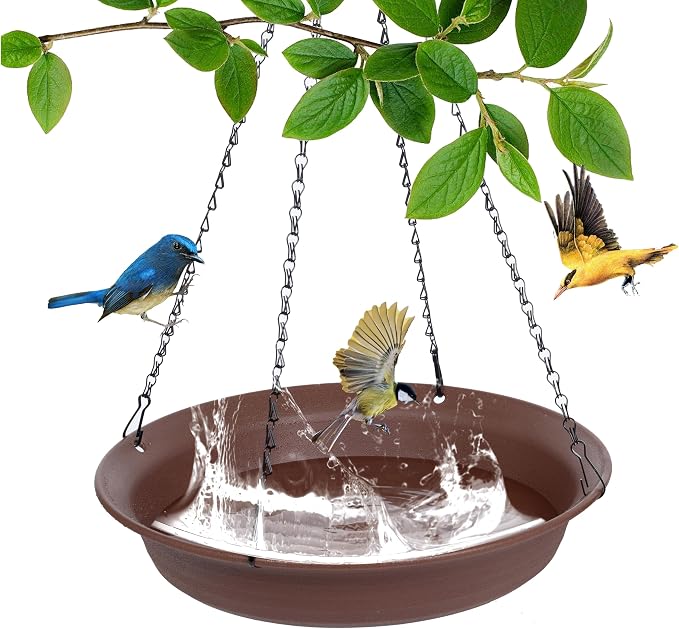 VUWEZ Hanging Bird Bath, Hanging Bird Water Feeder by VUWEZ