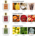 Airkeep Reed Diffuser Set of 3, Coconut Pineapple Lemon Eucalyptus Cranberry - Image 8