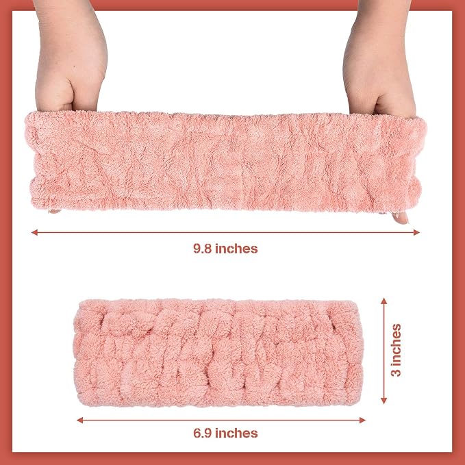 Chuangdi 3 Pieces Spa Headband for Women Facial Makeup Headband Soft Terry - Image 3