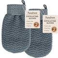 Exfoliating Gloves 2 Pack, Wave Texture Exfoliating Mitt by FUNDREM