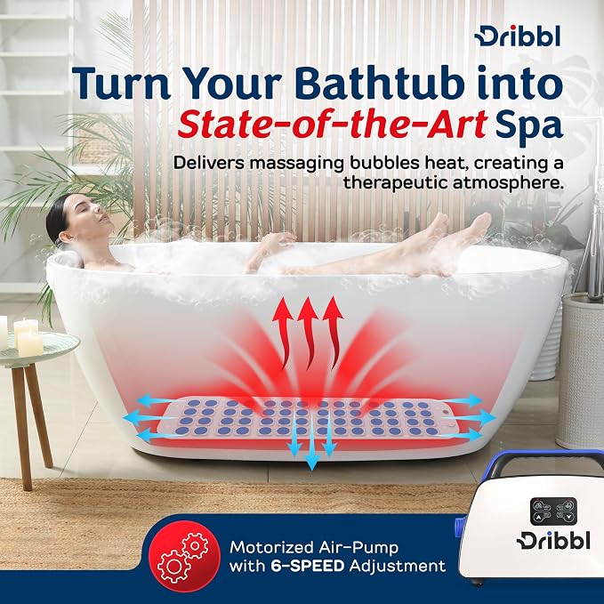 Dribbl Electric Bubble Massage Bathtub Mat – Non-Slip Full-Body Waterproof Hot - Image 6
