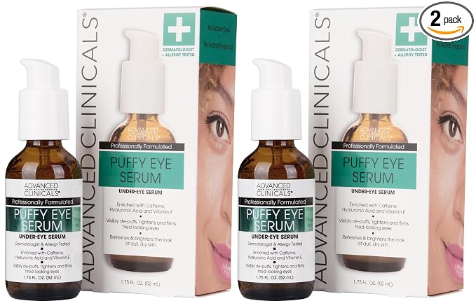 Advanced Clinicals Puffy Eye Under Eye Serum | Visible Anti Aging Brightening by AdvancedClinicals
