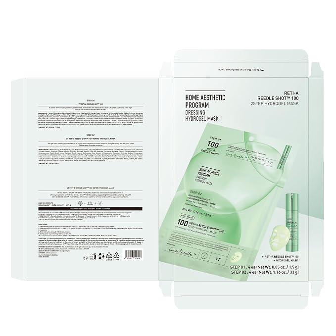 VT COSMETICS Reti-A Reedle Shot 100 2-Step Hydrogel Mask, Intensive Tightening - Image 8
