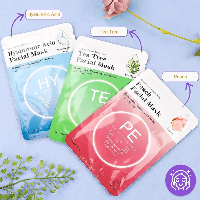 VESPRO 144 Pack Collagen Essence Sheet Facial Masks, Bulk Sheet Masks - Image 7