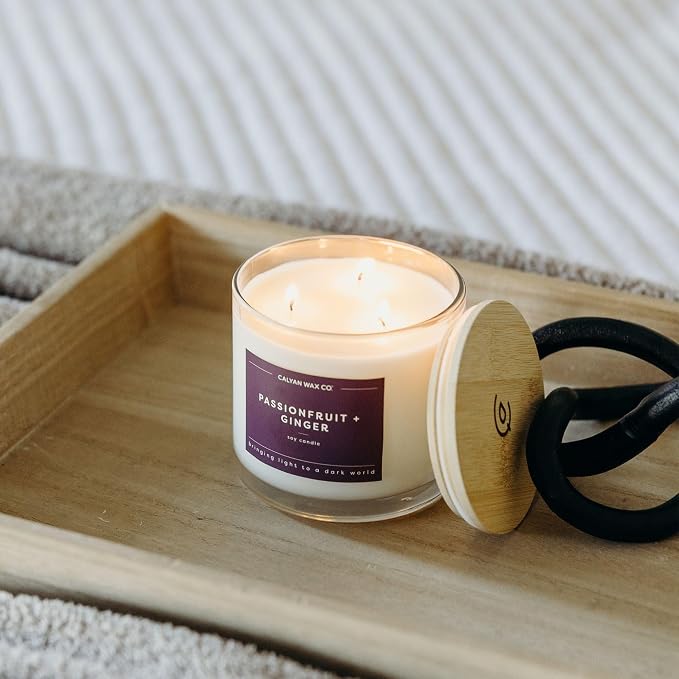 Calyan Wax Co. Passionfruit & Ginger 3 Wick Scented Candle - Image 6