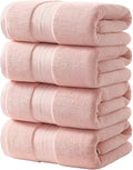 REDKISS Pink Bath Towels Set of 4, Extra Large Bath Sheets 27 X 59 Inches by REDKISSOnline