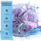 Loofah-Bath-Sponge Lace-Mesh-Set // 2-Scrubs-in-1 by Shower Bouquet/Large Full - Image 3