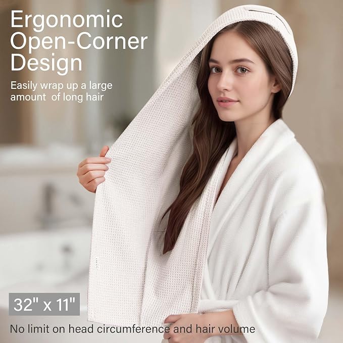 ROLSHOL 2 Pack Microfiber Hair Towel Wrap - Image 2
