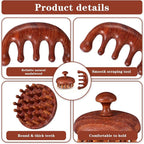 ElevateTech Wooden Scalp Massage Comb, Sandalwood Head Massager - Image 3