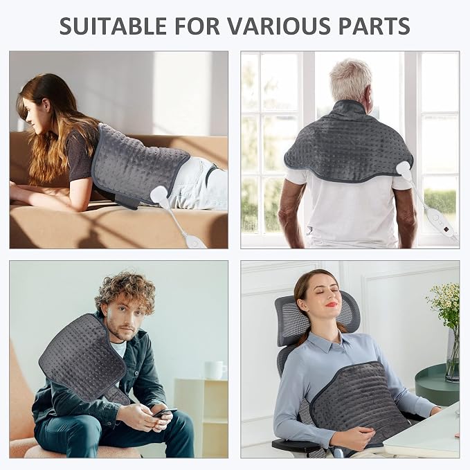 Snailax Heating Pad for Back Pain Relief，Electric Heat Pad for Period Cramps - Image 7