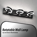 LED Bathroom Light Fixtures, 24inch Black Vanity Lights, Modern 3 Light Acrylic - Image 5