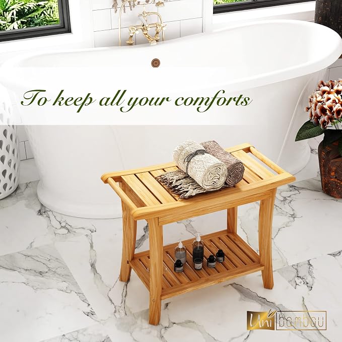 Unibambou Bamboo Shower Bench - Image 2
