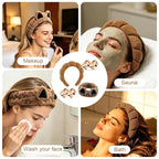 Zkptops 6Pcs Spa Headband for Washing Face Wristband Set Sponge Makeup Skincare - Image 5