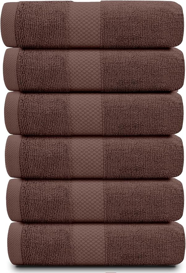 White Classic Luxury Brown Hand Towels - Image 2