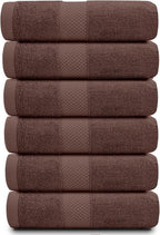 White Classic Luxury Brown Hand Towels - Image 2