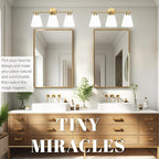 Hamilyeah Gold Bathroom Vanity Light Fixtures Over Mirror, 3 Light Vanity Lights - Image 3