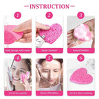 120-Count Kickleen Compressed Cellulose Heart Shape Facial Sponges | Natural - Image 6