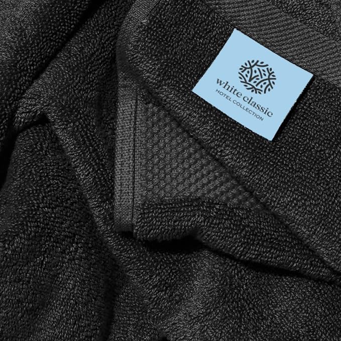 White Classic Luxury Black Bath Towels Extra Large | 100% Soft Cotton 700 GSM - Image 5