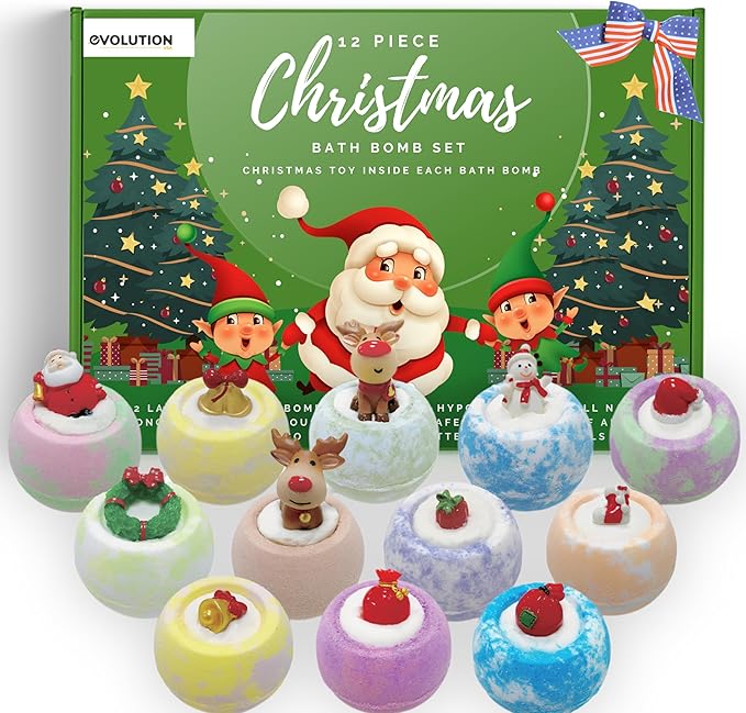 EvolutionUSA 12 Christmas Bath Bombs by EvolutionUSA