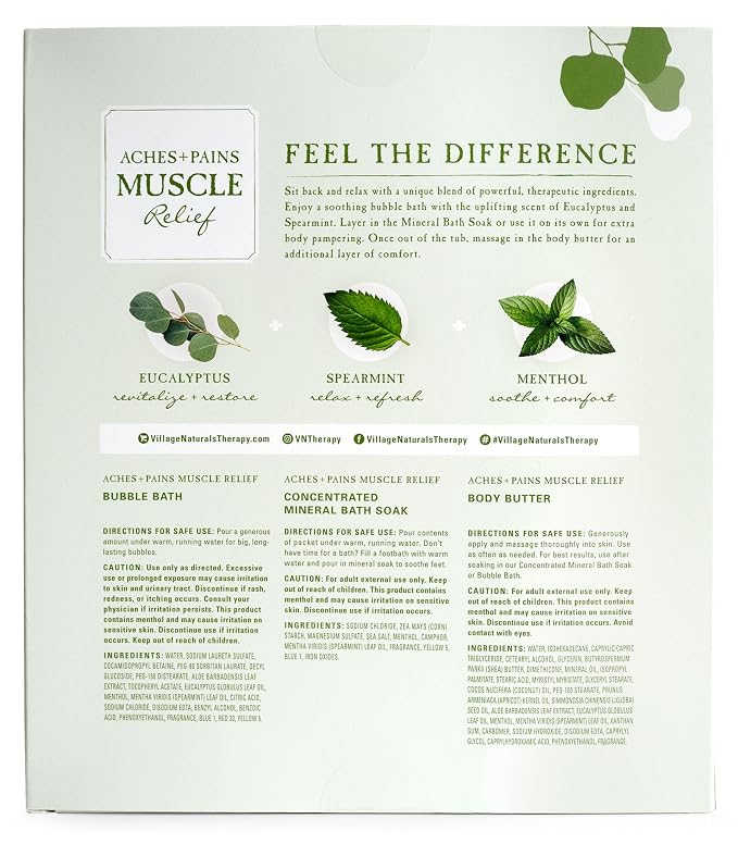 Village Naturals Therapy 3-Piece Relaxing Muscle Wellness Spa Gift Set - Image 2