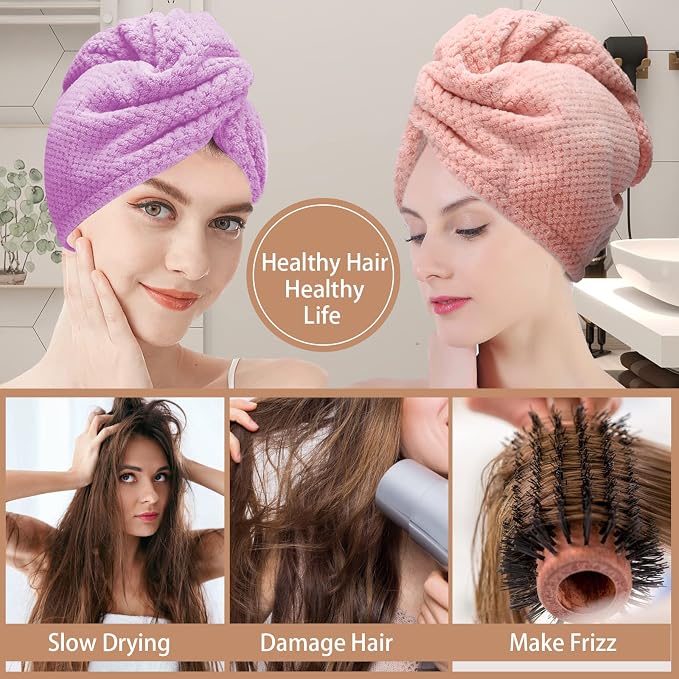 CZZXI 3 PCS Microfiber Hair Towel, Hair Wraps - Image 4