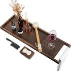 Hanobe Bathtub Tray Bath Caddy: 31" Wooden Tub Shelf by Hanobe