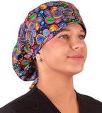 Sparkling EARTH Big Hair Ponytail Classic Surgical Style Scrub Working Cap - Image 3
