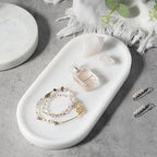 Koville African Natural White Marble Decorative Tray, Catchall Tray - Image 5