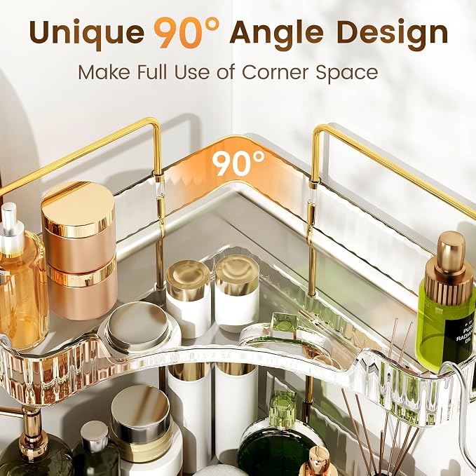Corner Bathroom Counter Organizer 2 Tier Bathroom Organizers and Storage - Image 4