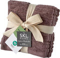 SKL Home CloudSoft Cotton Luxury 4-Piece Washcloth Set, Soft Plum by SKLHomebySaturdayKnightLtd
