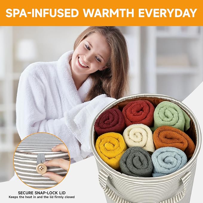 38L Foldable Towel Warmer Bucket, Heated Towel Warmers - Image 8