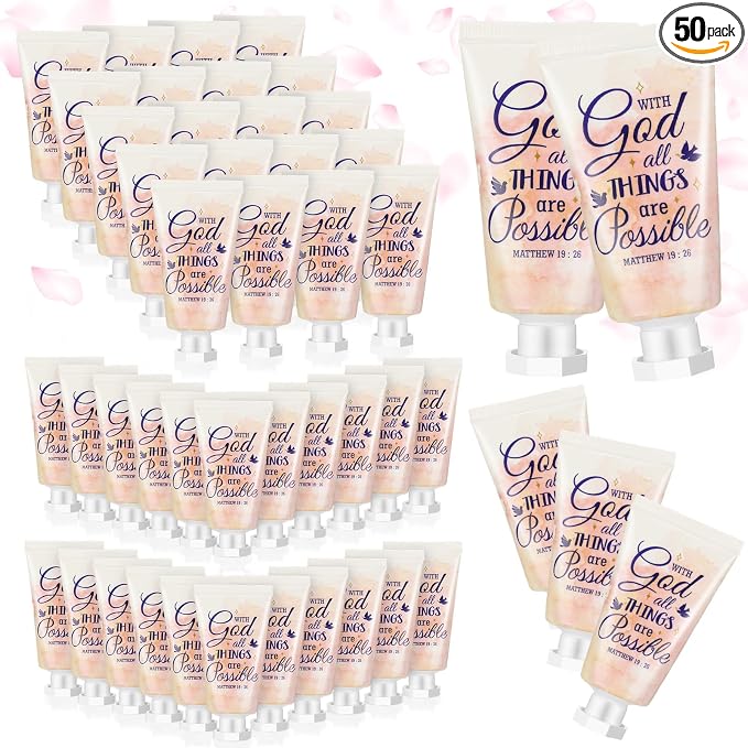 50 Pack Christian Hand Lotion Bulk Gifts by Heigble