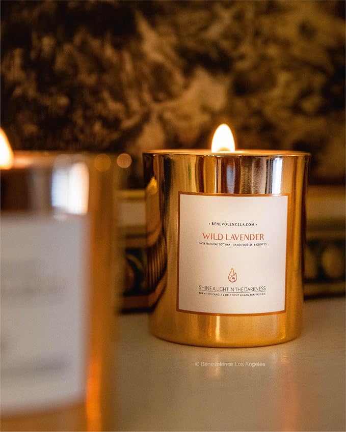 Benevolence LA Wild Lavender Wood Wick Candle | Soy Christmas Scented Candles - Image 5