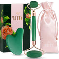 WITTY Jade Face Roller and Gua Sha Set in Hand-Drawn Giftbox by WITTY